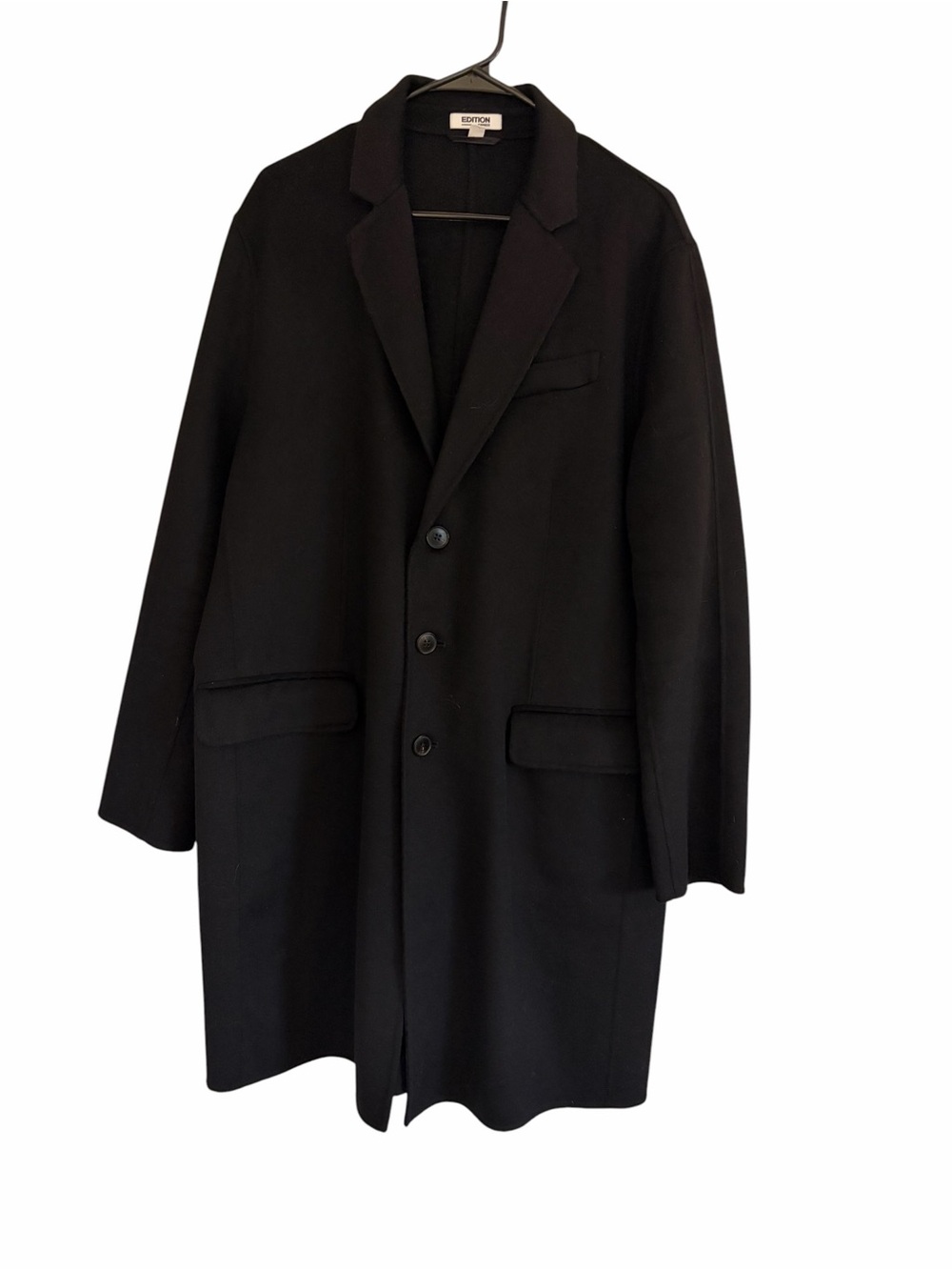 Express Black Single-Breasted wool coat